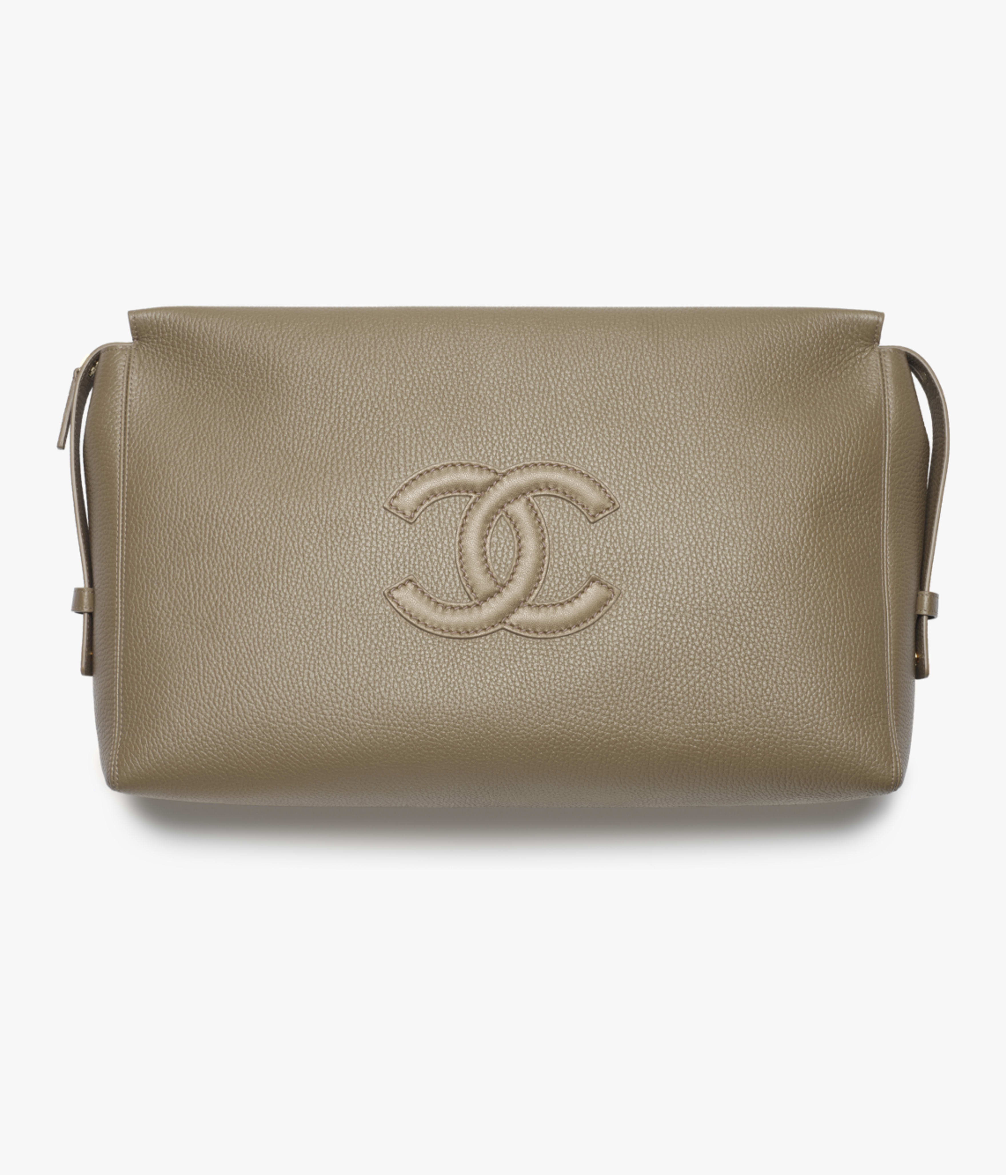 Large zipped pouch - Couro de novilho estampado de crocodilo